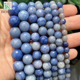 Perles d'aventurine bleue à facettes naturelles pour la fabrication de bijoux collier et Bracelet