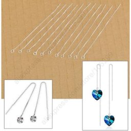 Fil d'oreille en cristal livraison rapide Lot de 20 pièces DIY résultats de bijoux en argent