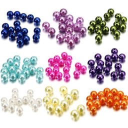 Perles d'imitation acryliques rondes de 3 à 12mm 50 à 400 pièces perles d'espacement amples pour
