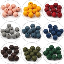 Perles de fil colorées pour colliers de la présidence perles en bois naturel perles rondes Ikadt