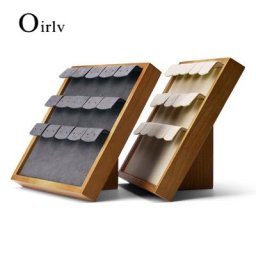 Oirlv-Présentoir de Boucles d'Oreilles Pliable en Bois Massif Porte-Collier Bijoux