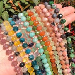 Perles en Pierre Naturelle Bleue ATen TE Rondes et Lisses en Quartz pour Fabrication de Bijoux