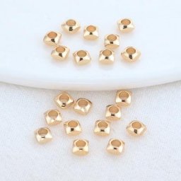 Bracelets en laiton couleur or 14K 20 pièces de 4x2.6MM grands trous carrés perles d'espacement