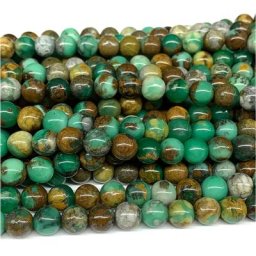 Veemake – perles rondes en smith sonite verte conception de bijoux fabrication de pierres
