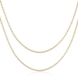 Chaînes de câble en laiton rempli d'or jaune 1M 14k chaîne trombone avec sac en velours bricolage