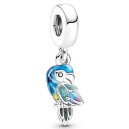 Perle en argent Sterling 925 bijou de charme Jungle paradis perroquet pendentif compatible