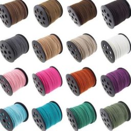 Blanc 3mm x 1.5mm 100 mètre noir rouge marron m32r Faux plat daim velours dentelle cuir cordon