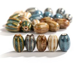 Perles ovales en céramique pour la fabrication de bijoux artisanat forme spéciale rétro