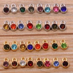 20 pièces de breloques en cristal colorées 16 couleurs 6x9mm breloques en pierre de naissance et