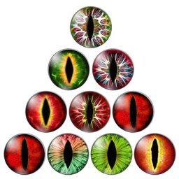 Cabochon Rond en Verre Mixte avec Yeux de Dragon Bijoux de 8 10 12 14 16 18 20 25 30mm 10