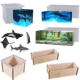 Grands moules en résine époxy rectangles/carrés en Silicone pour la conservation des fleurs T8DE