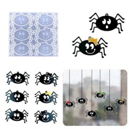 Moules en Silicone araignées brillantes ornement mural suspendu bricolage porte-clés pendentif
