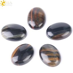 CSJA – Cabochon en pierre d'oeil de tigre bleu naturel pour hommes 1 pièce perle ovale pour bague