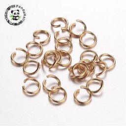 Anneaux de saut ouverts en acier inoxydable 500 304 pièces 7x1mm couleur dorée pour la