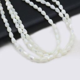 Perle de coquillage blanche naturelle en forme de goutte d'eau perle d'eau douce naturelle perle