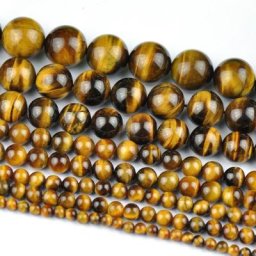 Perles en Pierre Naturelle Œil de Tigre Jaune pour Bricolage Bracelet à Breloques Bijoux de