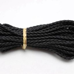 Bijoux en similicuir tressé noir Bolo 328 pieds 100m 3mm