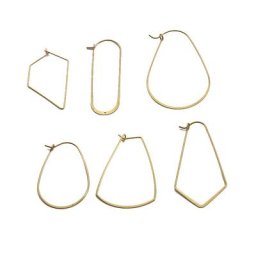 Boucles d'oreilles en laiton brut 20 pièces hypoallergénique formes irrégulières crochet de fil