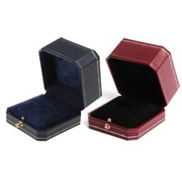 Boîte de Rangement pour Bagues en Forme Octogonale Présentoir de Bijoux Élégant Coffret Cadeau de