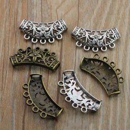 Lot de 10 breloques en forme de fleur ajourée 38x17mm accessoires pour la fabrication de bijoux