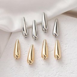Breloques en forme de goutte d'eau en résine à Texture métallique 20 pièces 10x30mm pendentif