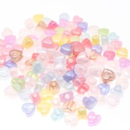 CHONGAI – perles acryliques colorées AB en forme de cœur 100 pièces perles d'espacement pour la
