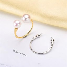 Bague Classique en Argent 925 Réglable Perles Vierges Base de Réglage pour Femmes Bijoux de