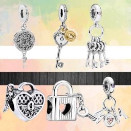 Pendentif série clé de verrouillage de document en argent pour femme perles creuses convient au