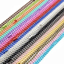 5pcs 1.5 2.0 2.4mm Longueur 65cm Or Bronze Argent Couleurs Plaqué Boule Perles Chaîne Collier Perle