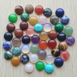 CAB CABOCHON-Perles rondes mixtes en pierre naturelle accessoires de bijoux de bonne qualité 12mm