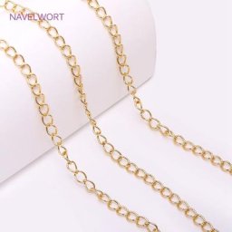 Chaîne de perles ondulées plaquée or véritable 18K plusieurs Types pour la fabrication de bijoux