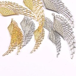 Pendentif ailes d'ange en filigrane or et argent artisanat en métal pour vêtements de sauna
