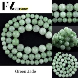 Perles de jades de Birmanie Vertes en Pierre Naturelle pour Bijoux Bracelet de Direction