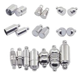 Fermoirs magnétiques en acier inoxydable connecteur pour collier et bracelet en cuir bijoux à