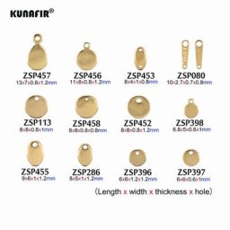 KUNAFIR – Pendentif en Acier Inoxydable Doré pour Gravure Laser Customisée Polissage Ordinaire