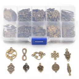 Herat Flower Pendant Kit with Box Material 2 Documents 10 Styles Connector DIY Jewelry Necklace