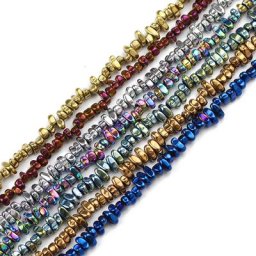 Perles en pierre naturelle en hématite plaqué argent 15 pouces couleur or irrégulier pour la