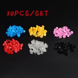 Lot de 30 accessoires de bricolage en métal caoutchouc or/argent/noir boucle papillon bouchons