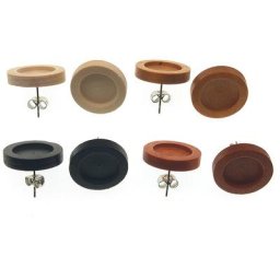 Base de boucle d'oreille cabochon en bois vierge acier inoxydable réglages de boucles d'oreilles