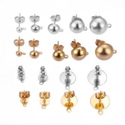 Boucles d'Oreilles en Acier Inoxydable 20 Pièces Couleur Or et Argent Sans Nickel et Plomb Pas