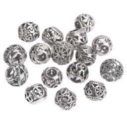 Perles Rondes Creuses en Alliage D.lique pour Bijoux Breloques Européennes pour Bracelet à Faire
