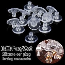 Boucles d'Oreilles Rondes en Caoutchouc et Silicone Accessoires de Bricolage 100 Pièces