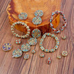 Breloques en Laiton Rétro Recontibétain Antique Pendentif localité Fait à la Main Perles pour