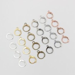 Boucles d'Oreilles à Breloques Françaises en Or et Argent Accessoire de 13x15mm 50 Pièces