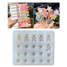 Moule à épingles à cheveux en résine moule en Silicone colle époxy pendentif pour porte-clés