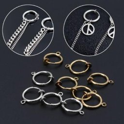 Convertisseurs de boucles d'oreilles à Clip 10 pièces cerceaux ronds Non percés recherche de