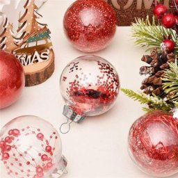 Boule de noël transparente rechargeable bricolage léger pendentif d'arbre de noël créatif