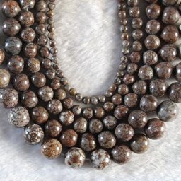 Perles en Pierre Naturelle de Jaspe Café Brun pour Bijoux Accessoires de Charme pour Bracelet DIY