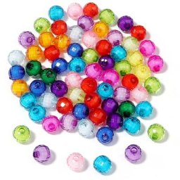 Perles acryliques rondes à facettes perles d'espacement adt pour bijoux bracelet de bricolage