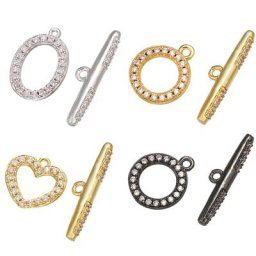 ZHUKOU-Crochets plats en cristal de zircone cubique en laiton pour femme collier fait main
